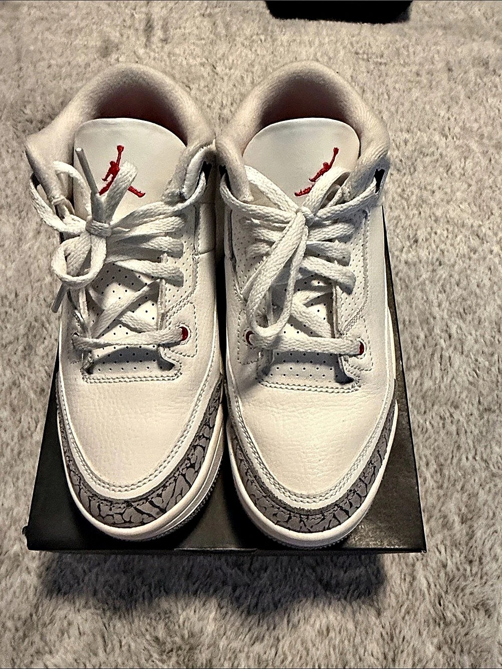 Jordan 3 Retro (PS) ) Sneakers White & Gray Boy US 2Y Like New